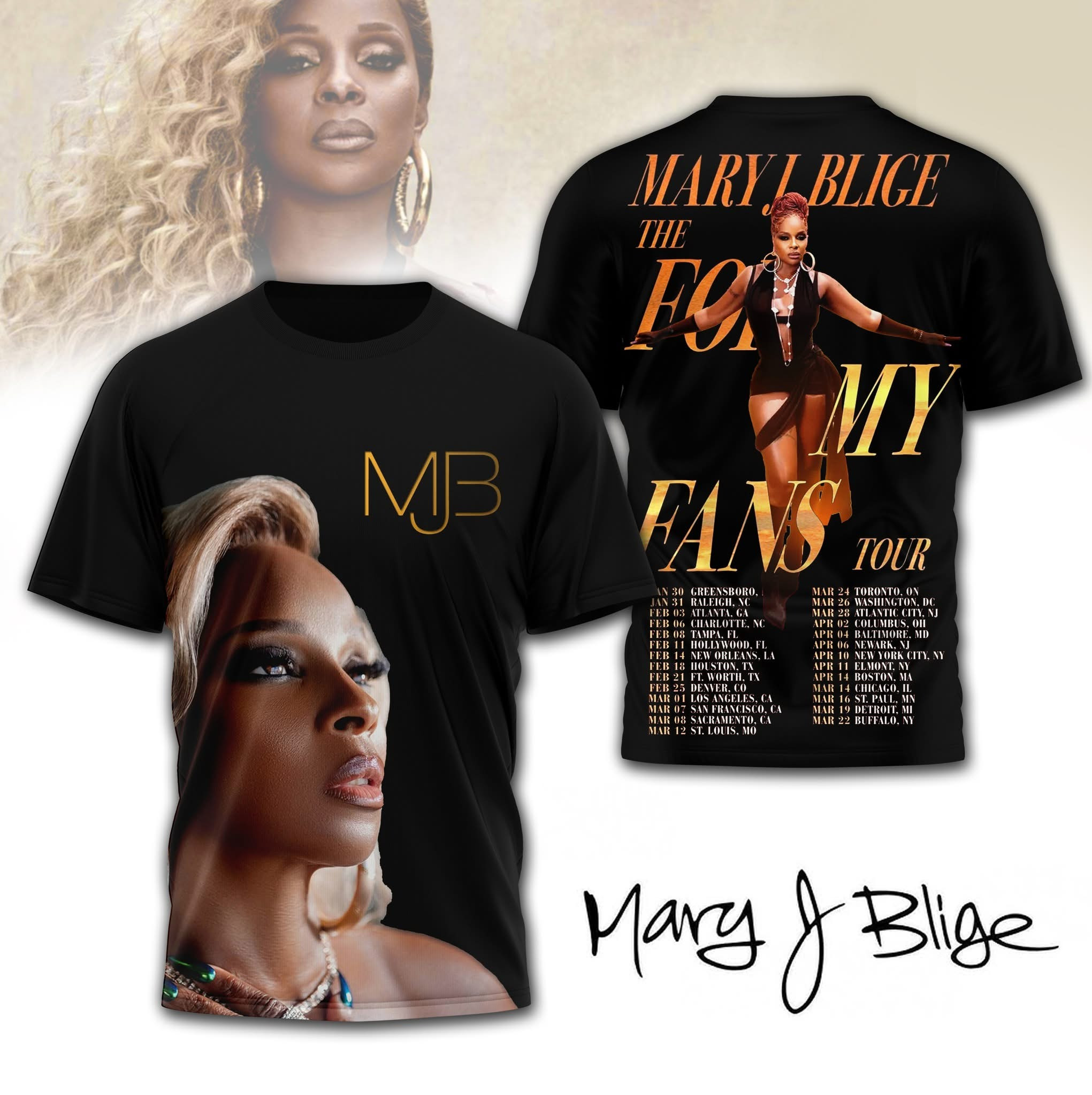 Mary J. Blige Tour Merch 2025 T-Shirt For Mary J. Blige Lovers Fans Neasalamis.com