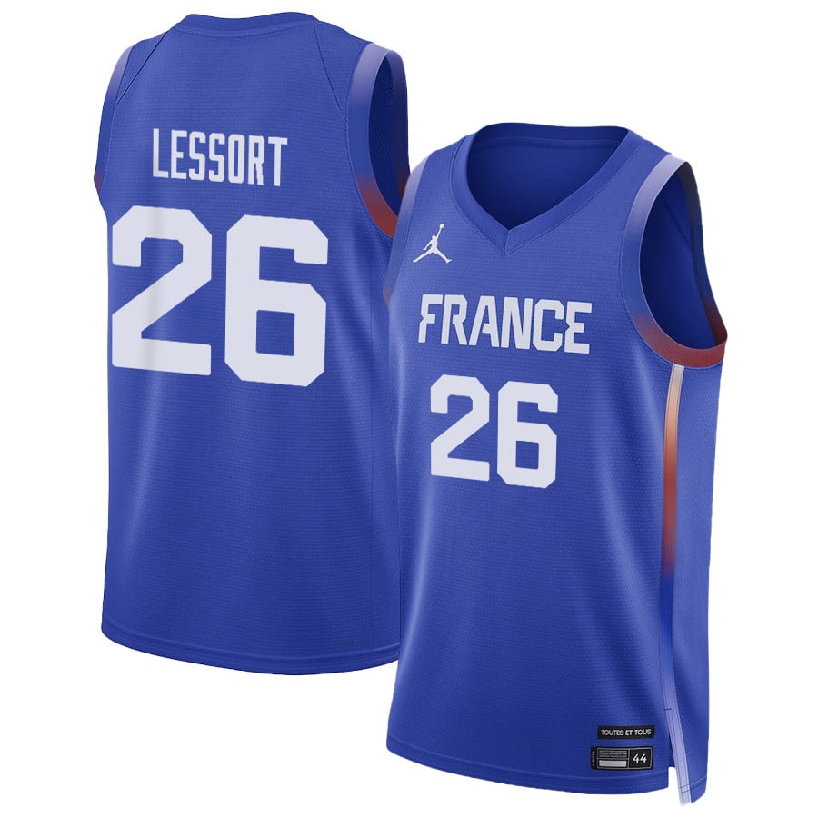 Mathias Lessort 26 France Basketball 2024 Summer Olympics Player Limited Unisex Jersey - Royal Neasalamis