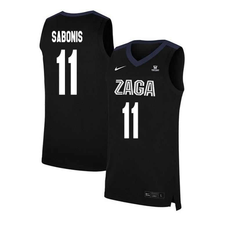 Men 11 Domantas Sabonis Black Elite Gonzaga Bulldogs Basketball Jersey Neasalamis - Image 2
