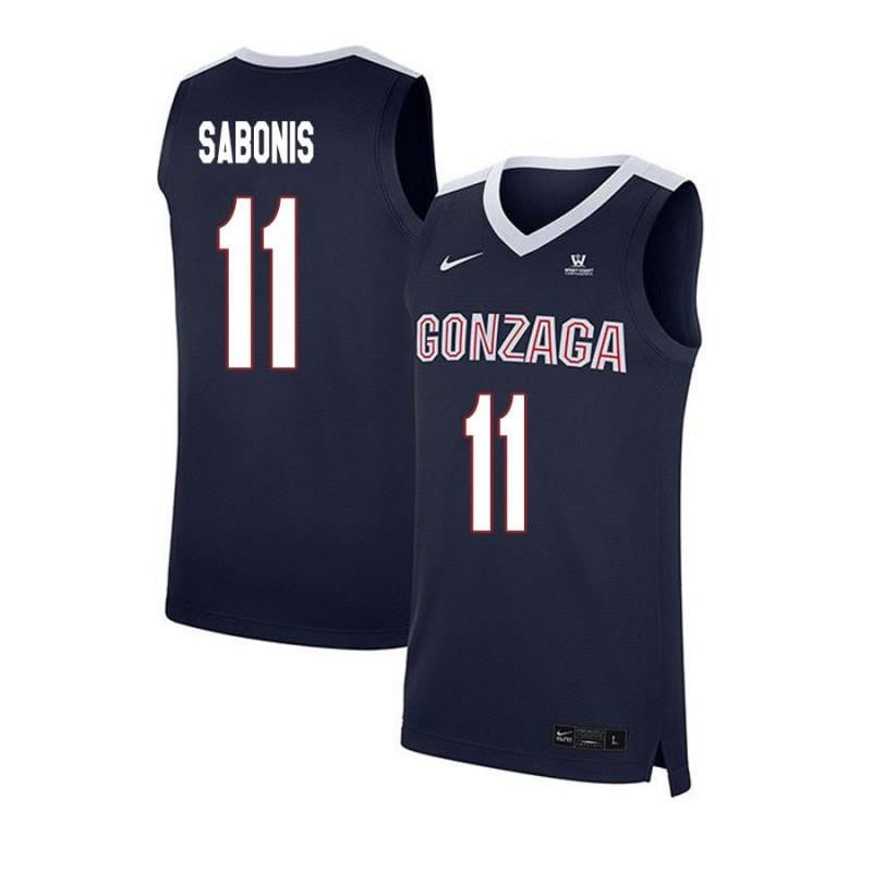 Men 11 Domantas Sabonis Navy Elite Gonzaga Bulldogs Basketball Jersey Neasalamis
