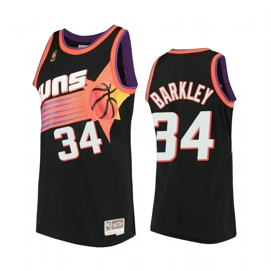 Men's Charles Barkley 34 Phoenix Suns Hardwood Classics Jersey Black Neasalamis