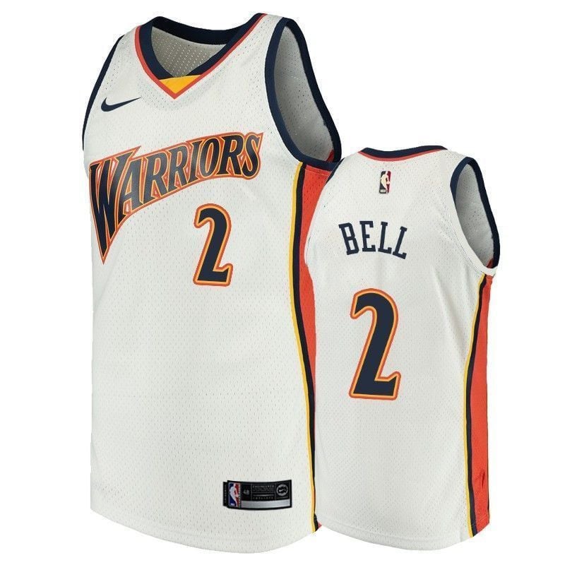 Men's Golden State Warriors 2 Jordan Bell White Throwback Jersey Neasalamis