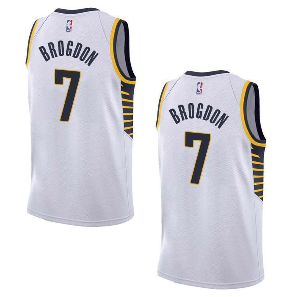 Men's Indiana Pacers 7 Malcolm Brogdon Association Swingman Jersey - White Neasalamis