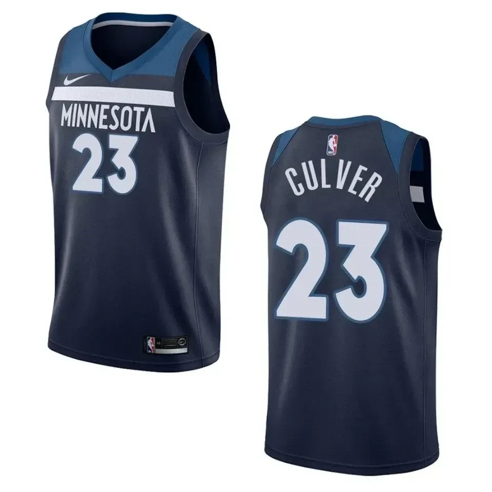 Men's Minnesota Timberwolves 23 Jarrett Culver Icon Swingman Jersey - Navy Neasalamis