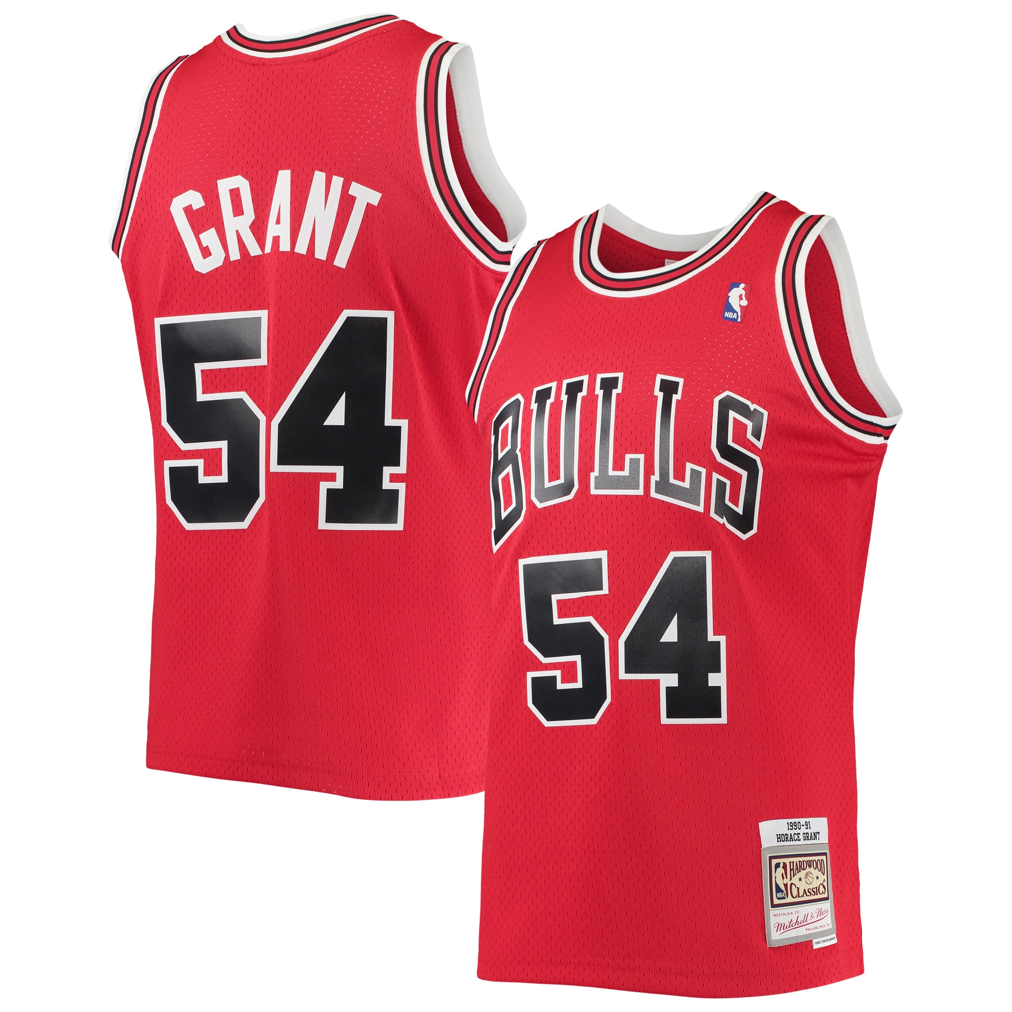 Men's Mitchell & Ness Horace Grant Red Chicago Bulls 1990/91 Throwback Dark Swingman Jersey Neasalamis