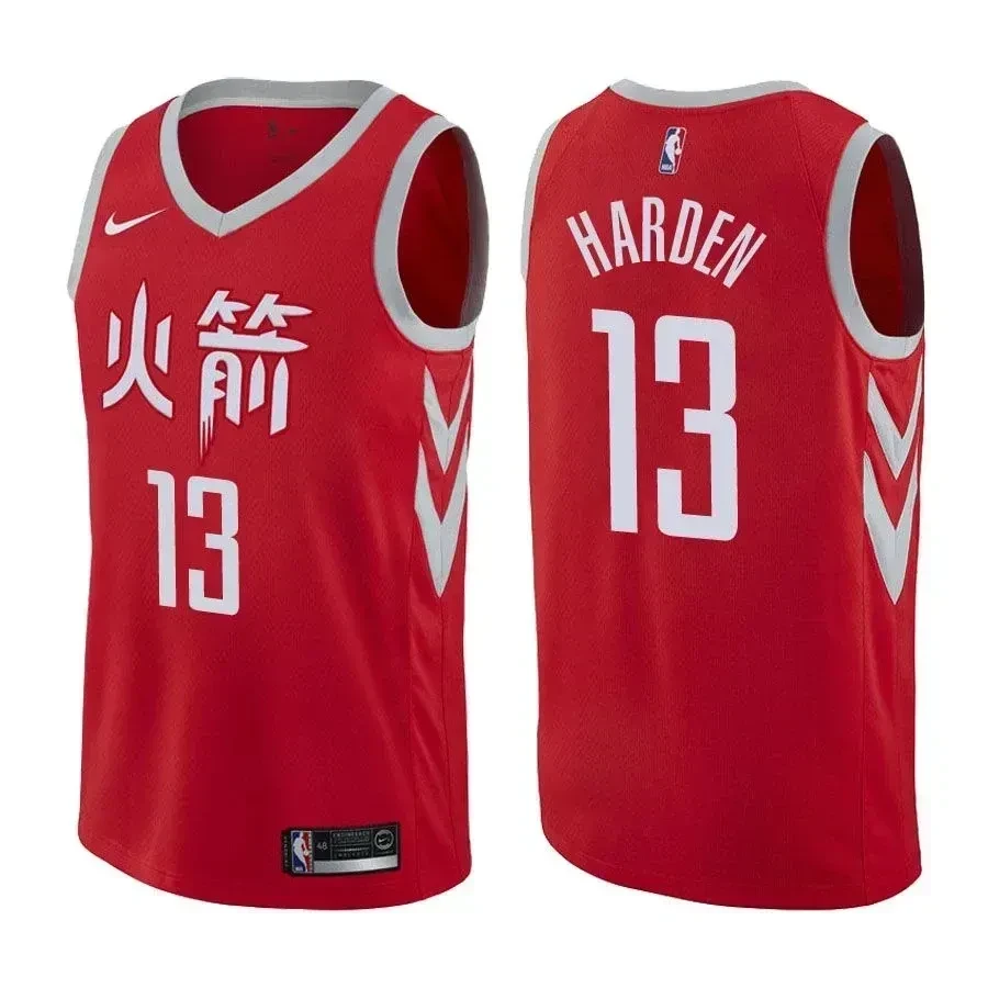 Men's Rockets Male James Harden 13 City Edition Red Jersey Neasalamis