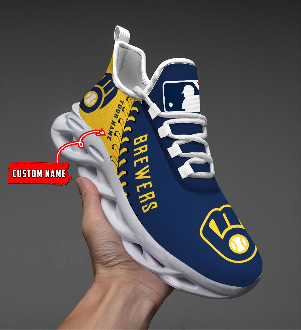 Milwaukee Brewers MLB Max Soul Shoes Sneakers For Men And Women neasalamis.com