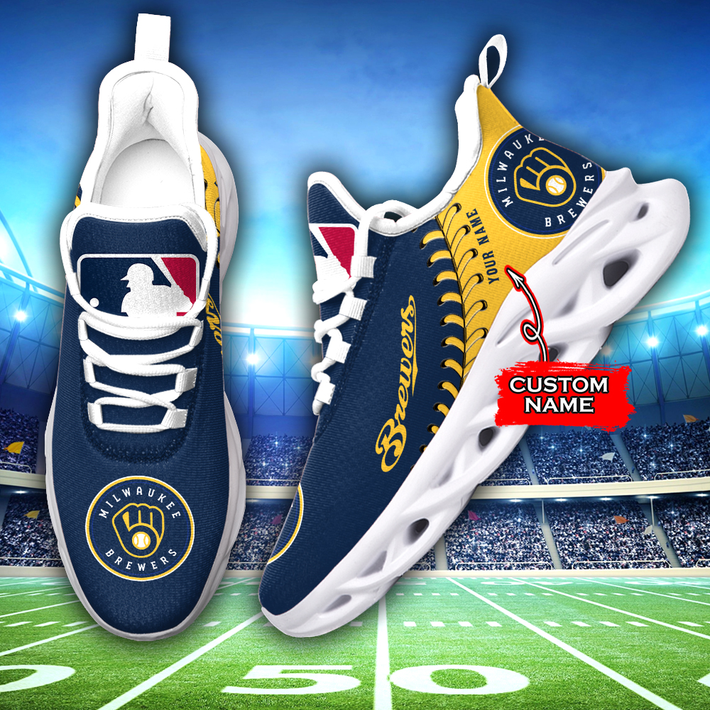 Milwaukee Brewers MLB Max Soul Shoes Sneakers For Men And Women neasalamis.com