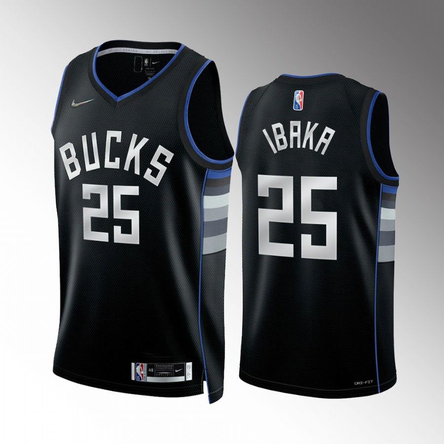 Milwaukee Bucks Serge Ibaka 25 Select Series 2 Black Jersey Neasalamis