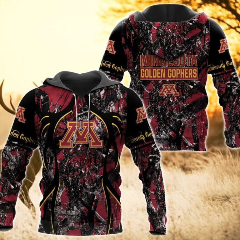 Minnesota Golden Gophers Camo Hunting 3D printed Sweatshirt Hoodie Zipped Hoodie Neasalamis