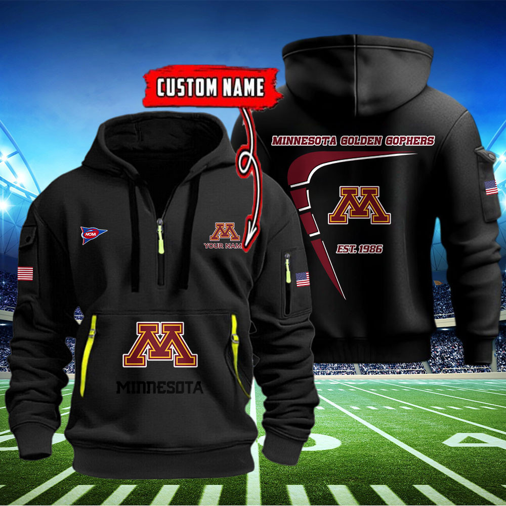 Minnesota Golden Gophers Quarter Zip Hoodie Neasalamis