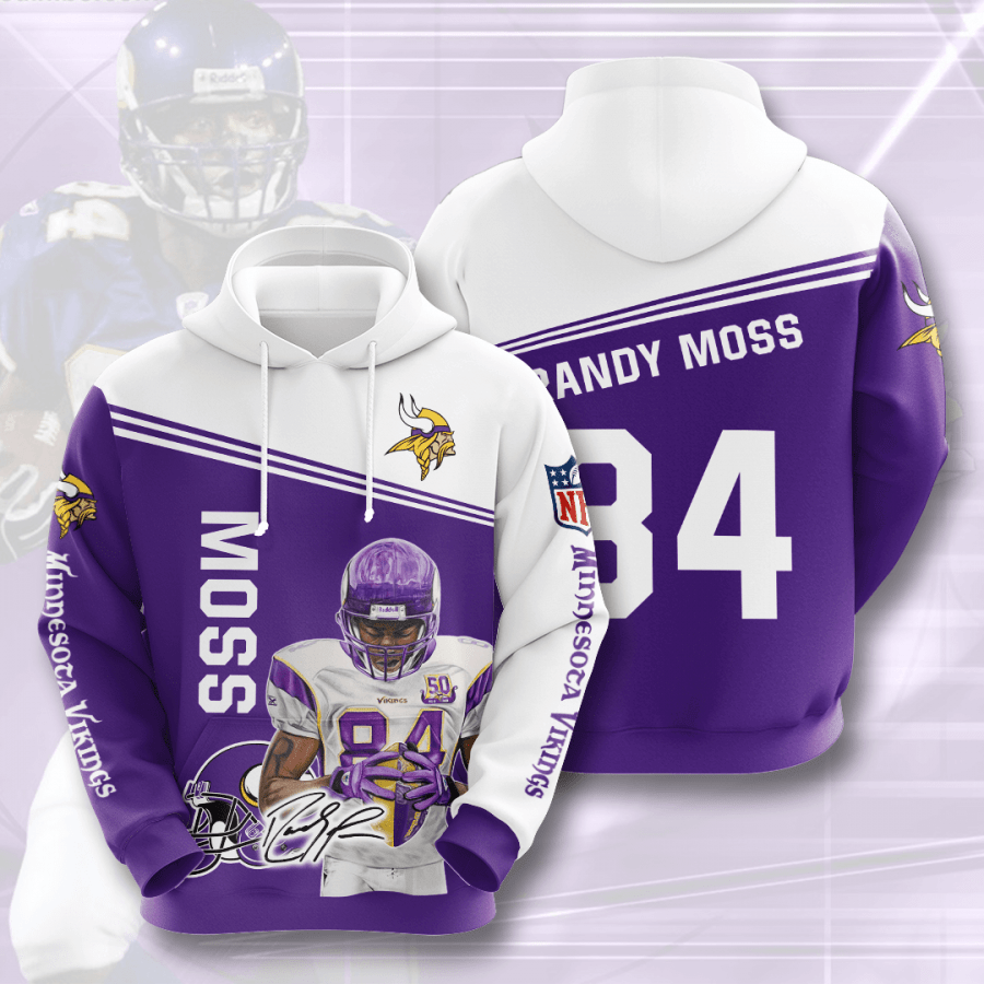 Minnesota Vikings Moss NFL Football Team Hoodie Neasalamis