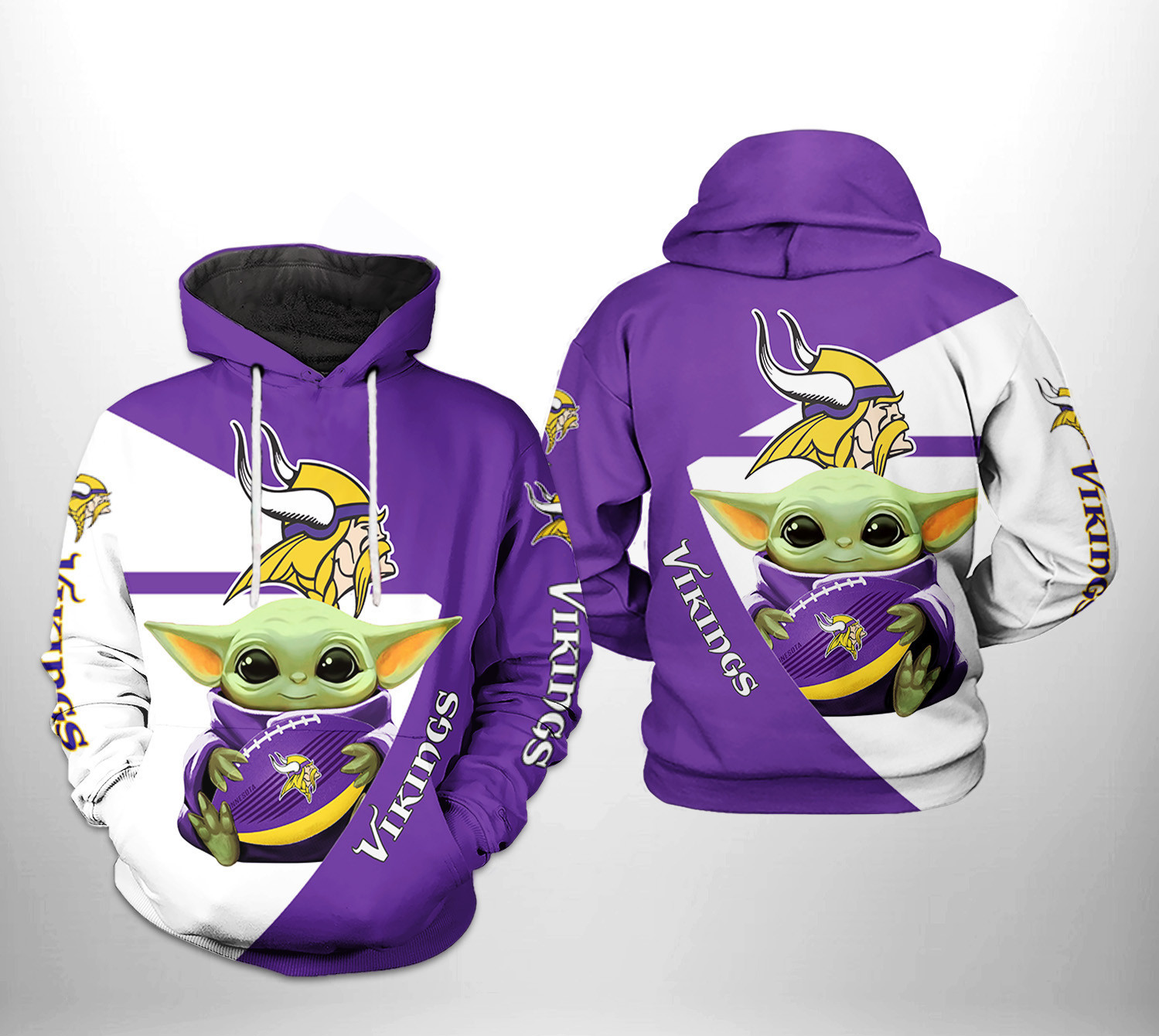 Minnesota Vikings NFL Baby Yoda Team Hoodie Zip Hoodie Neasalamis