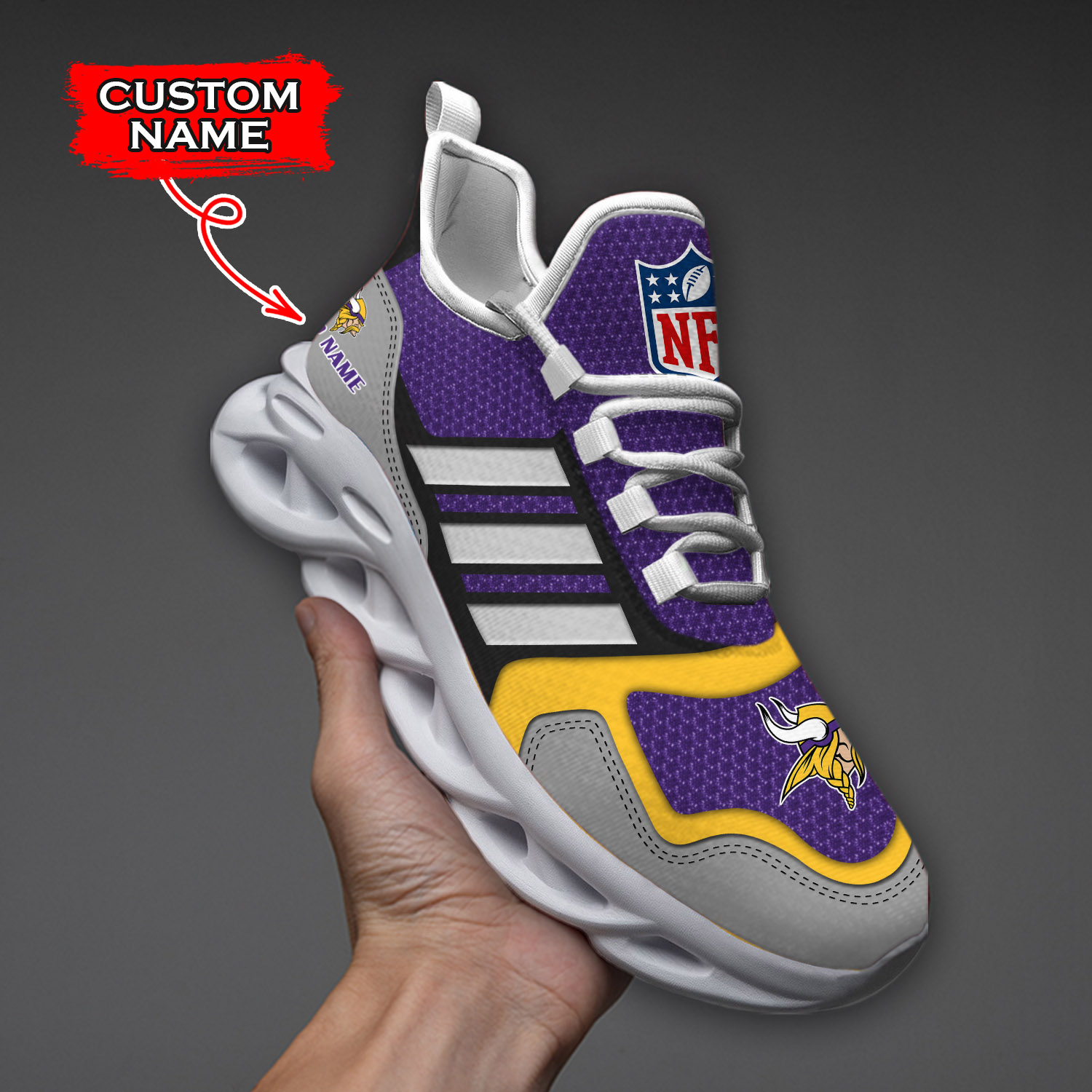 Minnesota Vikings NFL Max Soul Shoes Sneakers For Men And Women neasalamis.com