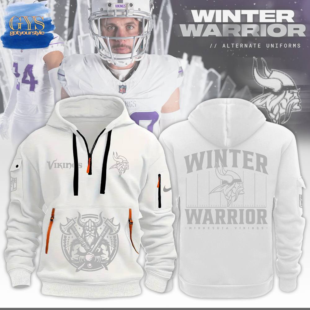 Minnesota Vikings NFL Winter Warrior Limited Edition Quarter Zip Hoodie Neasalamis
