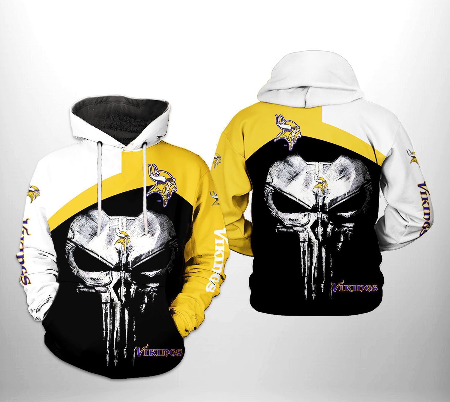Minnesota Vikings Punisher V2 NFL Football Team Hoodie Neasalamis