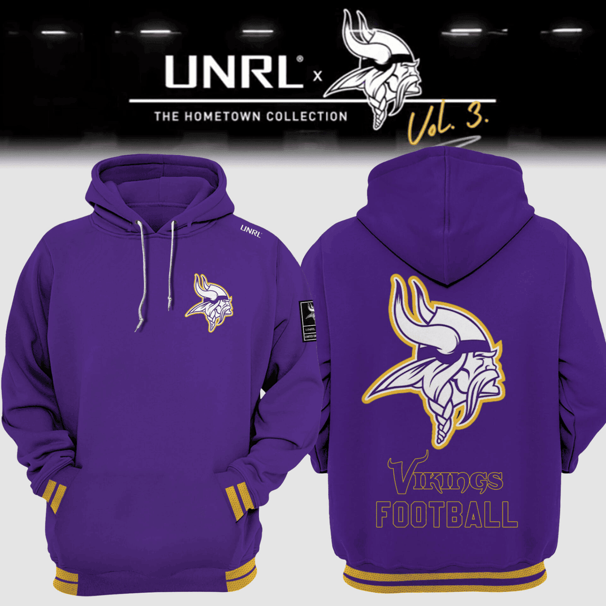 Minnesota Vikings Purple V6 NFL 3D Hoodie Neasalamis