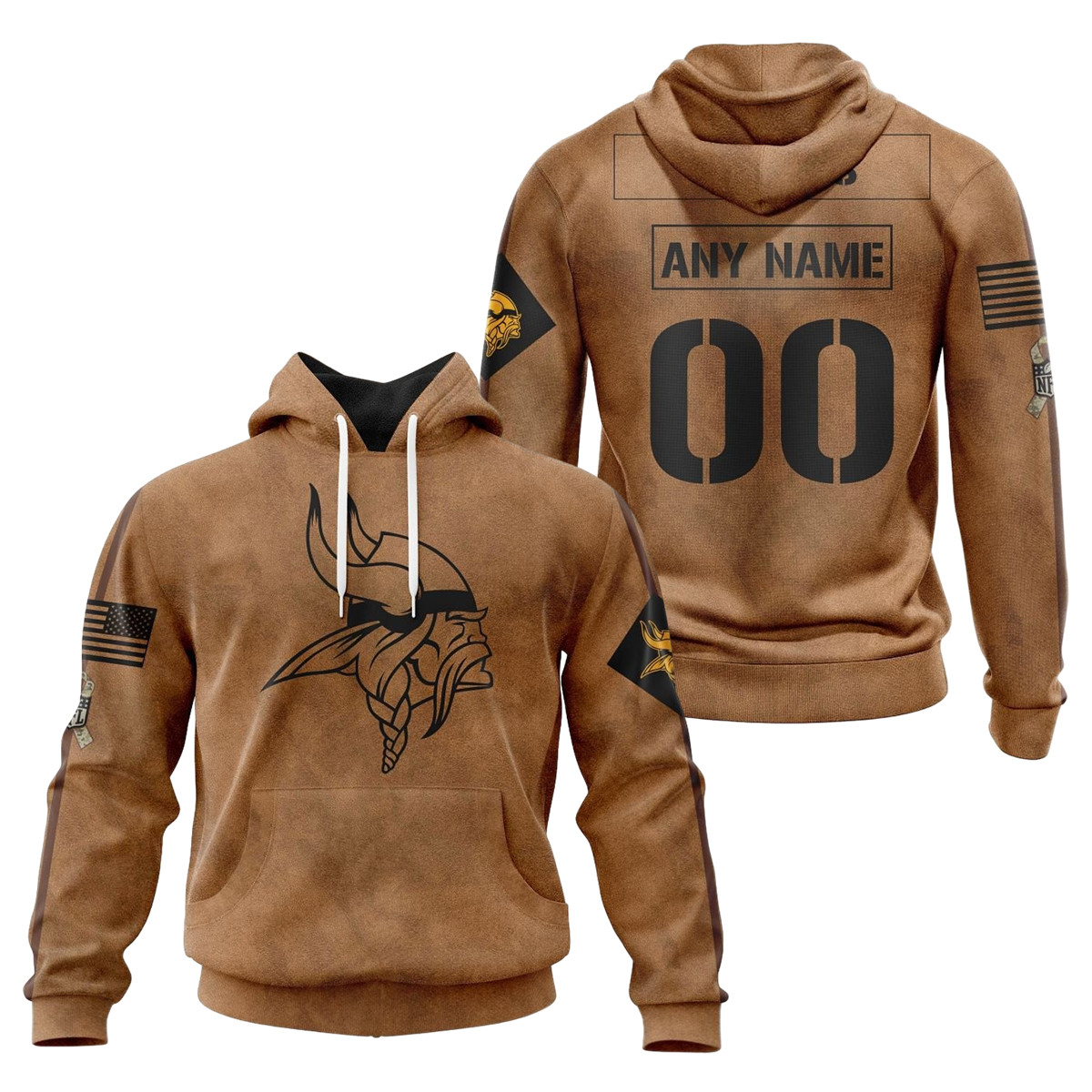 Minnesota Vikings Salute To Service Club 3D printed Sweatshirt Hoodie Zipped Hoodie Neasalamis