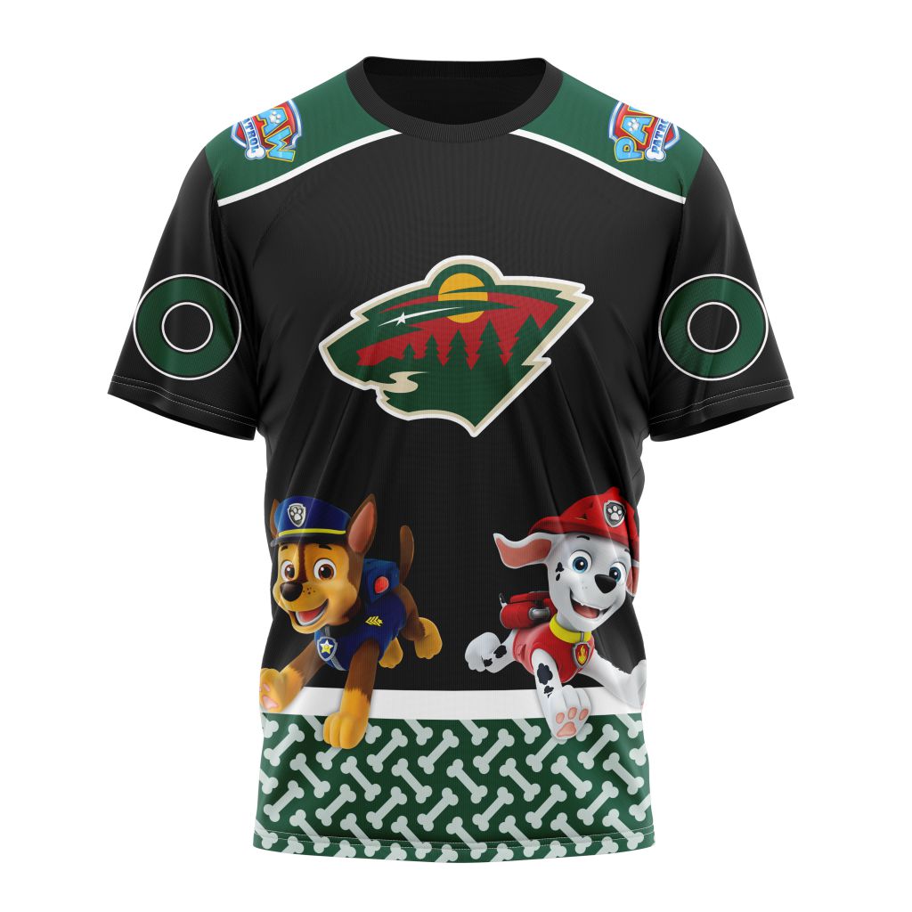 Minnesota Wild Special Paw Patrol Design Personalized Name And Number T-Shirt Style Neasalamis.com