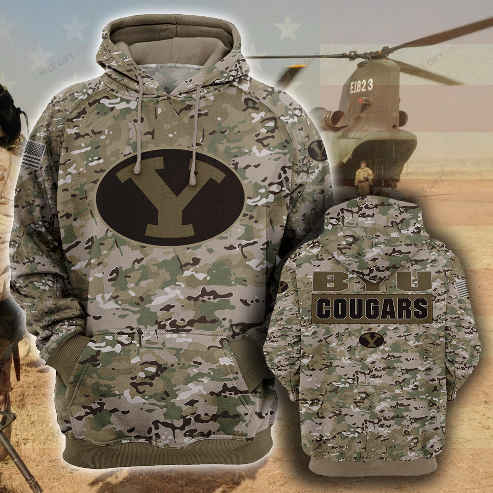 NCAA BYU Cougars Camouflage 3D Hoodie Neasalamis