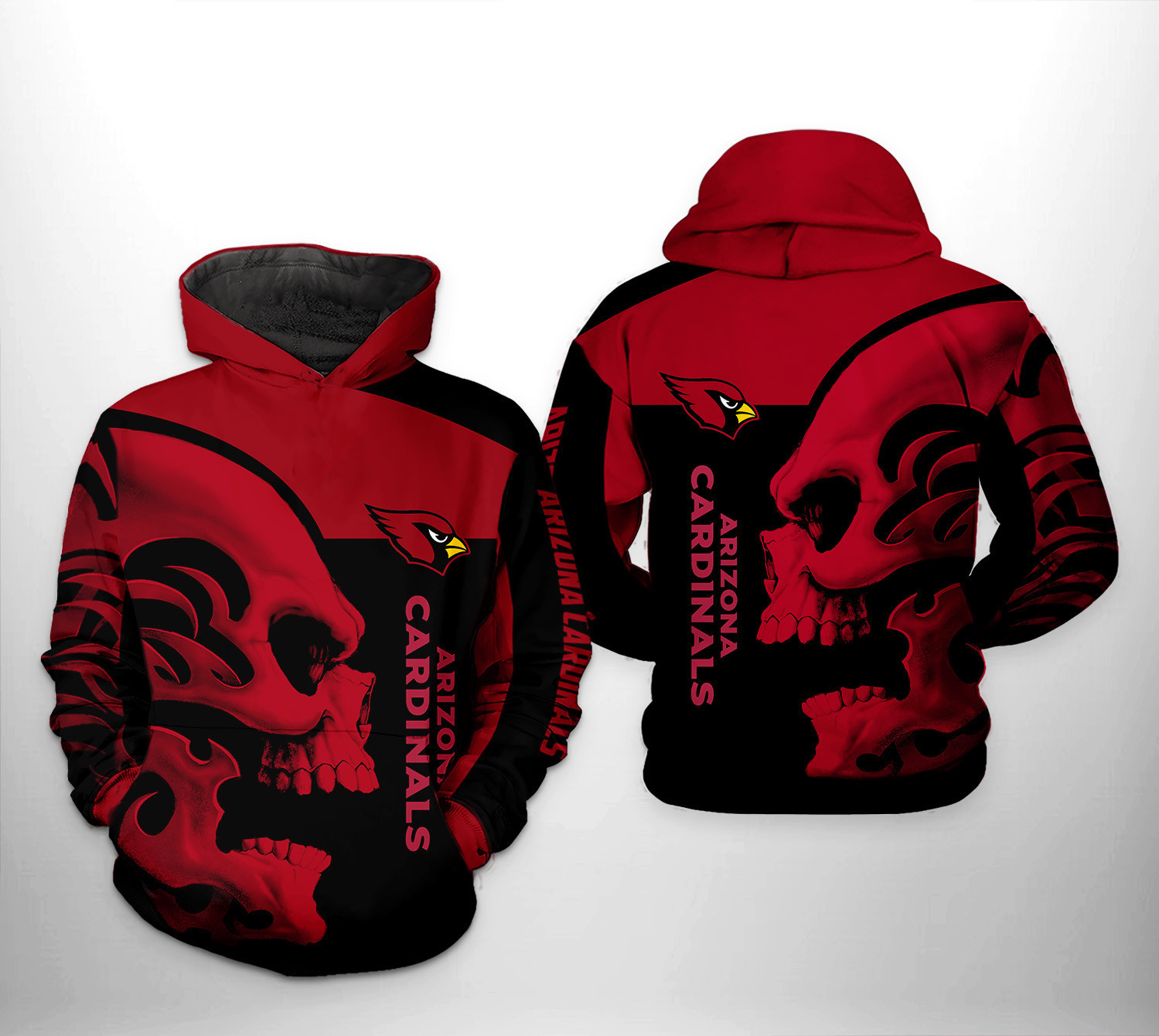 NFL Arizona Cardinals NFL Skull Hoodie Neasalamis