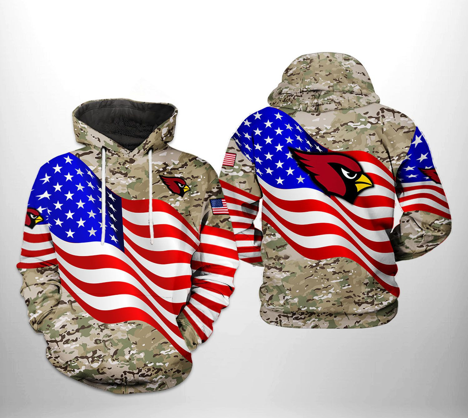NFL Arizona Cardinals NFL US Flag Camo Veteran Team Hoodie Neasalamis