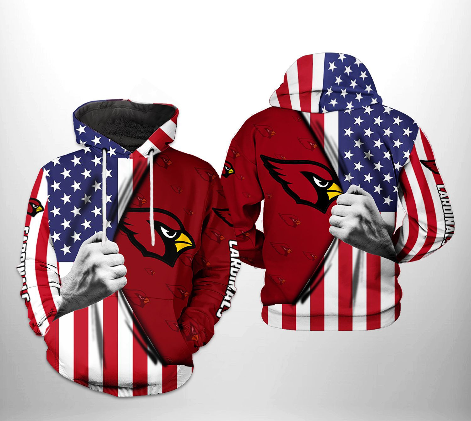 NFL Arizona Cardinals NFL US Flag Team Hoodie Neasalamis