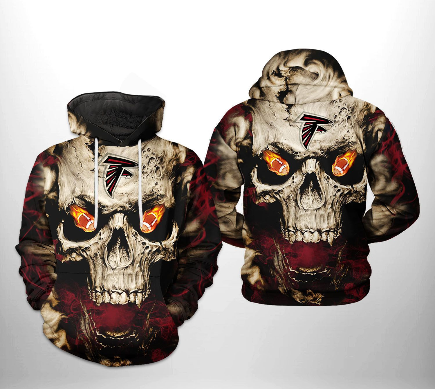 NFL Atlanta Falcons NFL Skull Team Hoodie Neasalamis