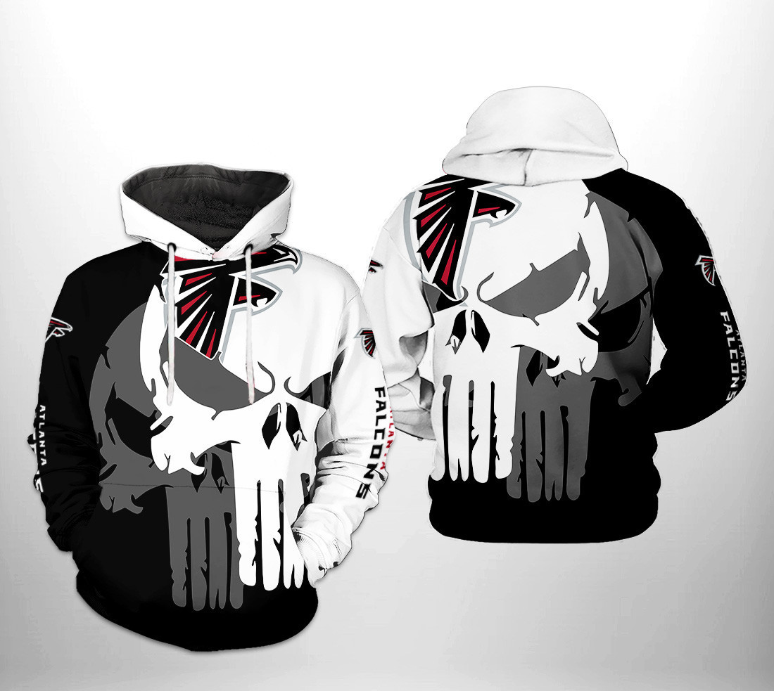 NFL Atlanta Falcons NFL Team Skull Hoodie Neasalamis