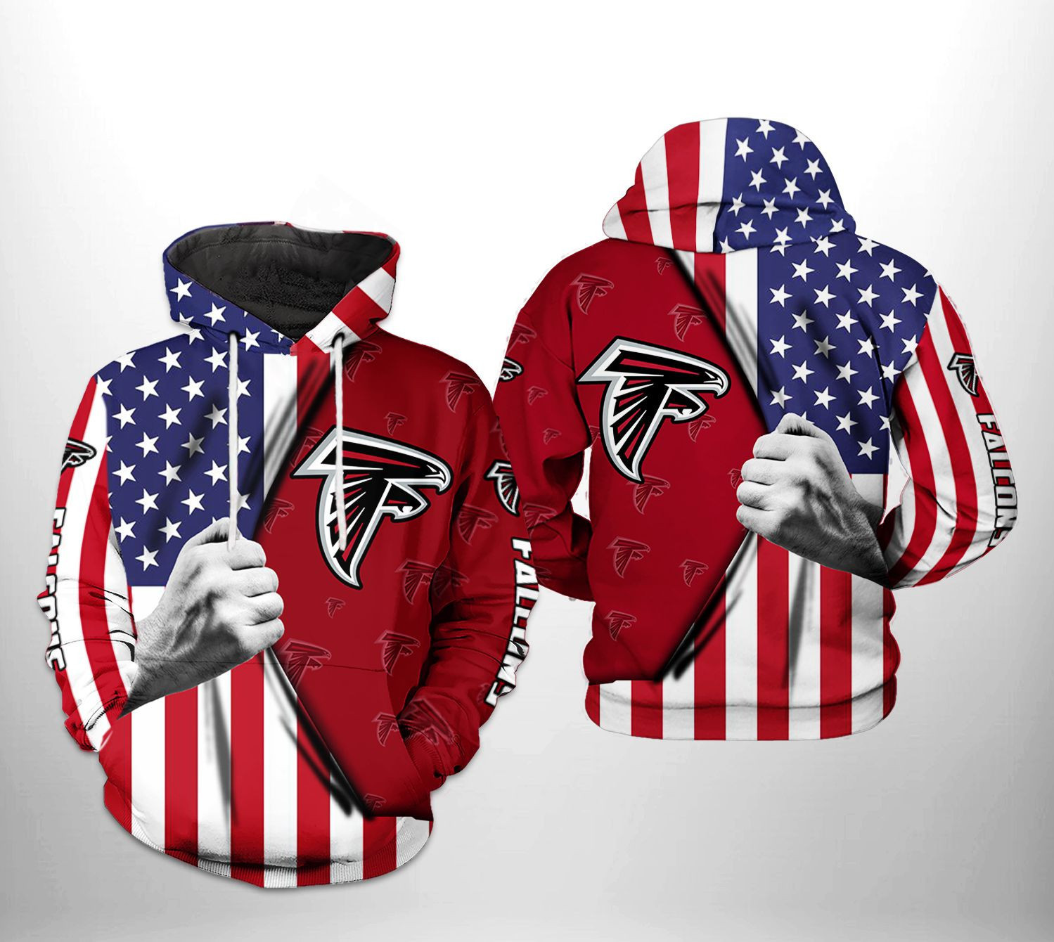 NFL Atlanta Falcons NFL US Flag Team Hoodie Neasalamis