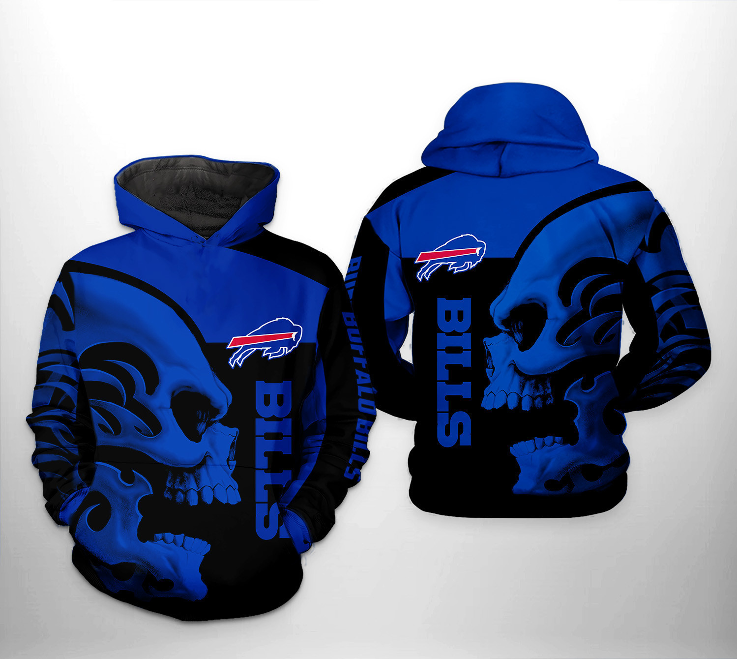 NFL Buffalo Bills NFL Skull Hoodie Neasalamis
