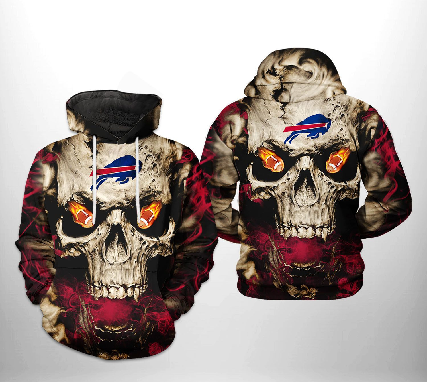 NFL Buffalo Bills NFL Skull Team Hoodie Neasalamis