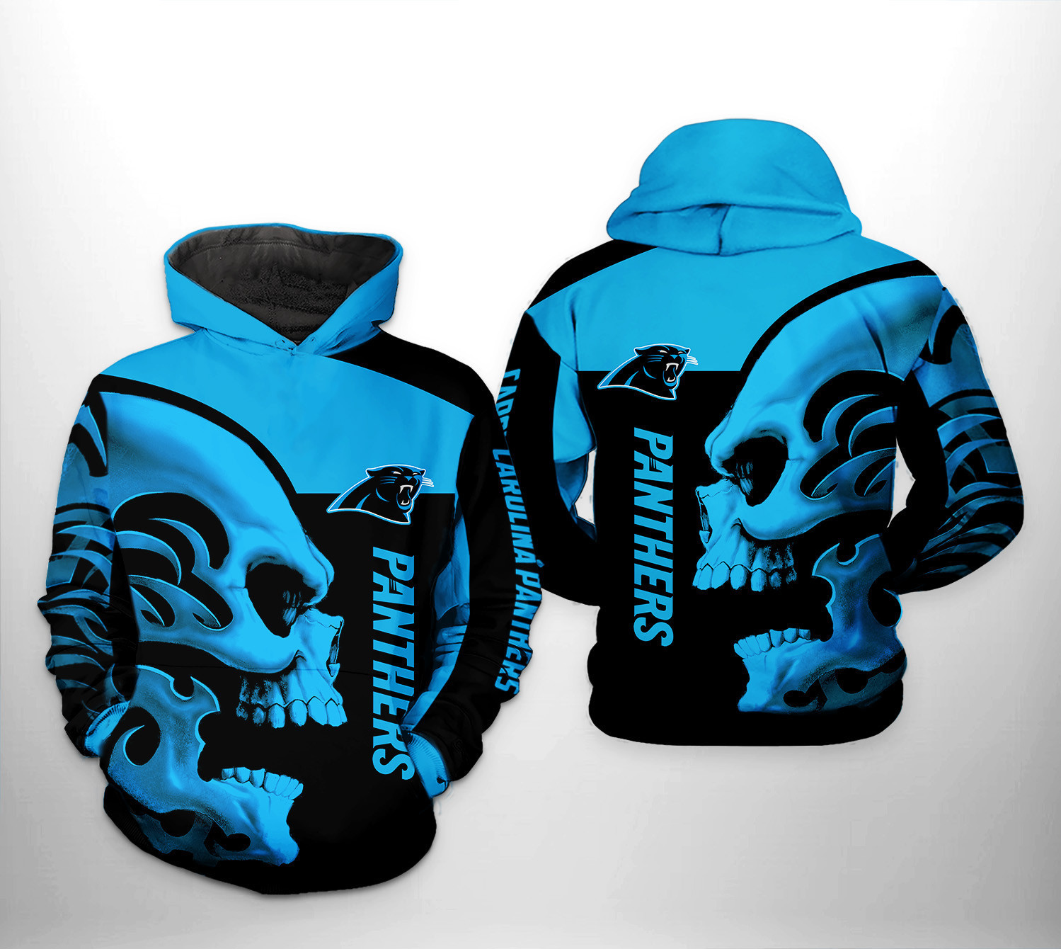 NFL Carolina Panthers NFL Skull Hoodie Neasalamis
