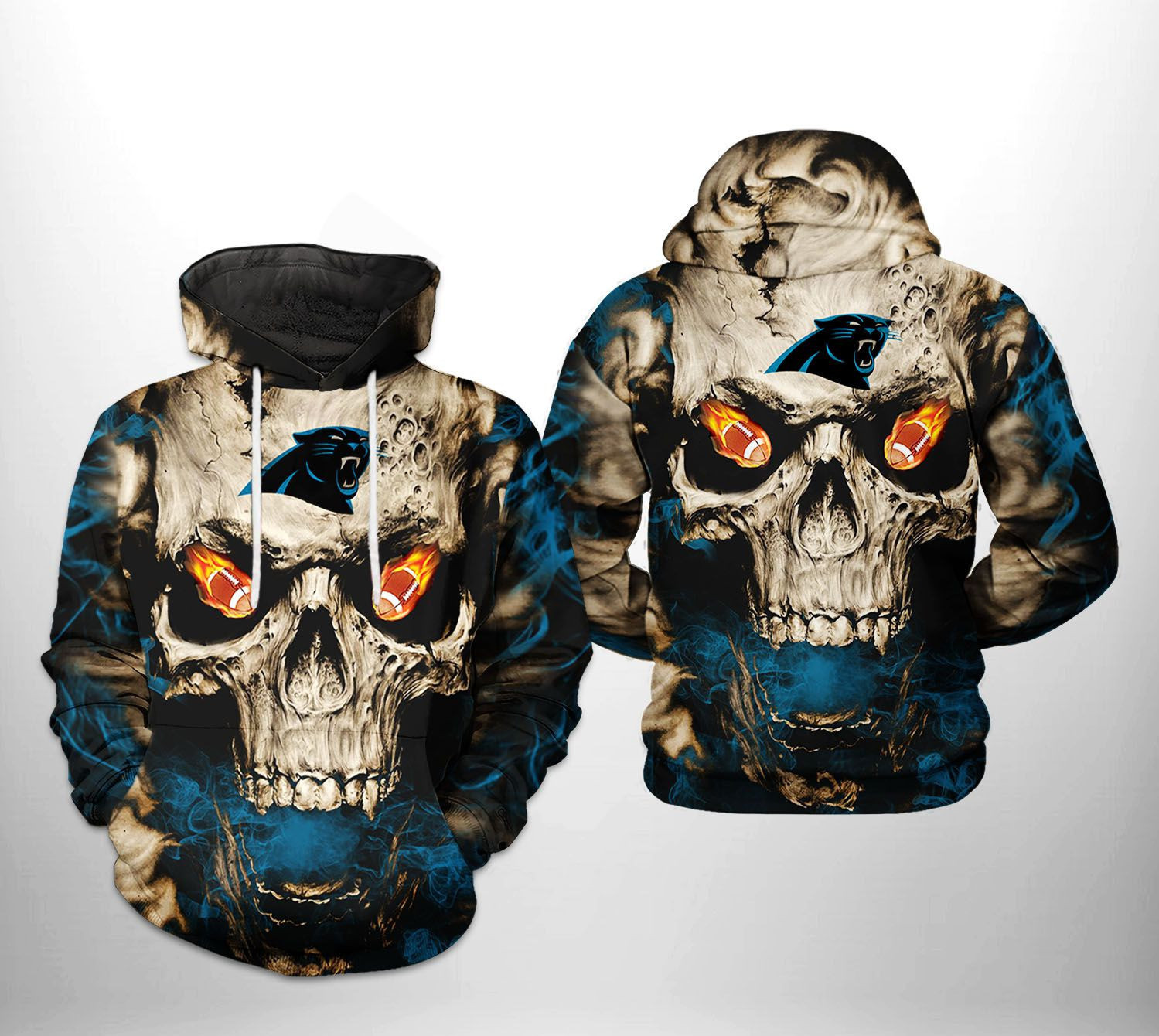 NFL Carolina Panthers NFL Skull Team Hoodie Neasalamis