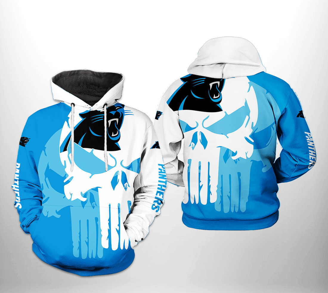 NFL Carolina Panthers NFL Team Skull Hoodie Neasalamis