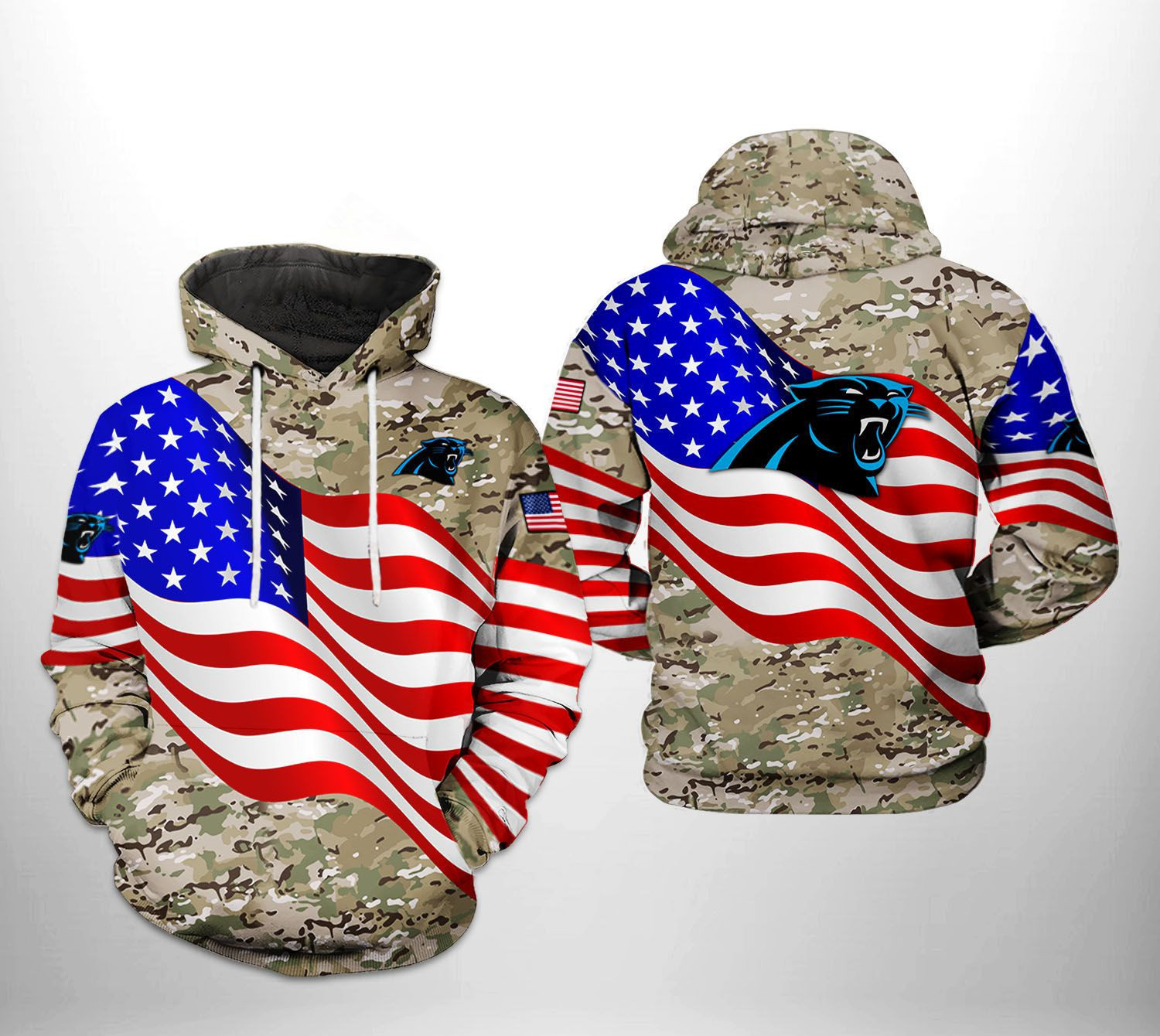 NFL Carolina Panthers NFL US Flag Camo Veteran Team Hoodie Neasalamis
