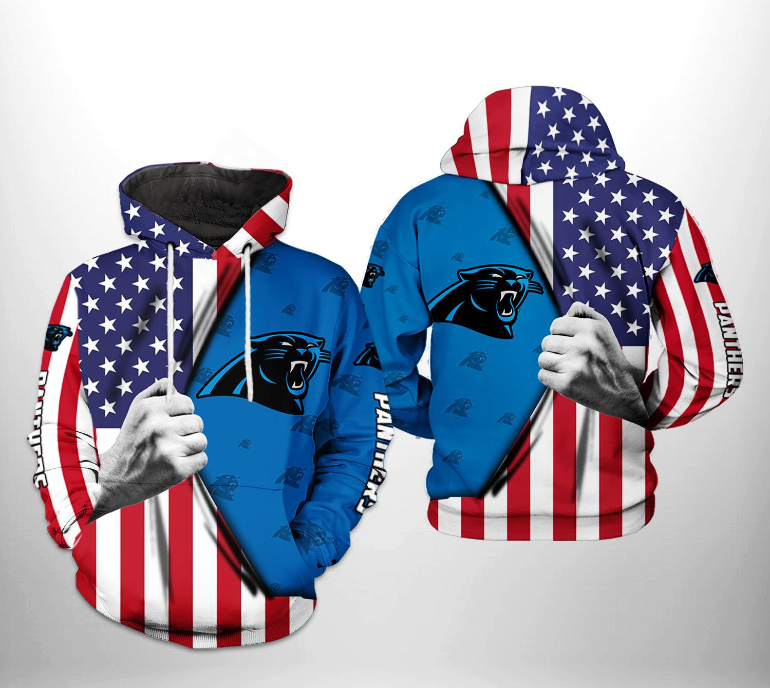 NFL Carolina Panthers NFL US Flag Team Hoodie Neasalamis