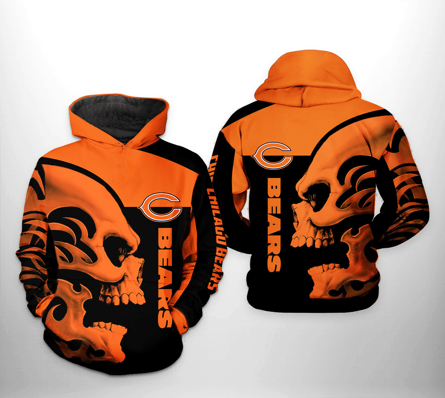 NFL Chicago Bears NFL Skull Hoodie Neasalamis