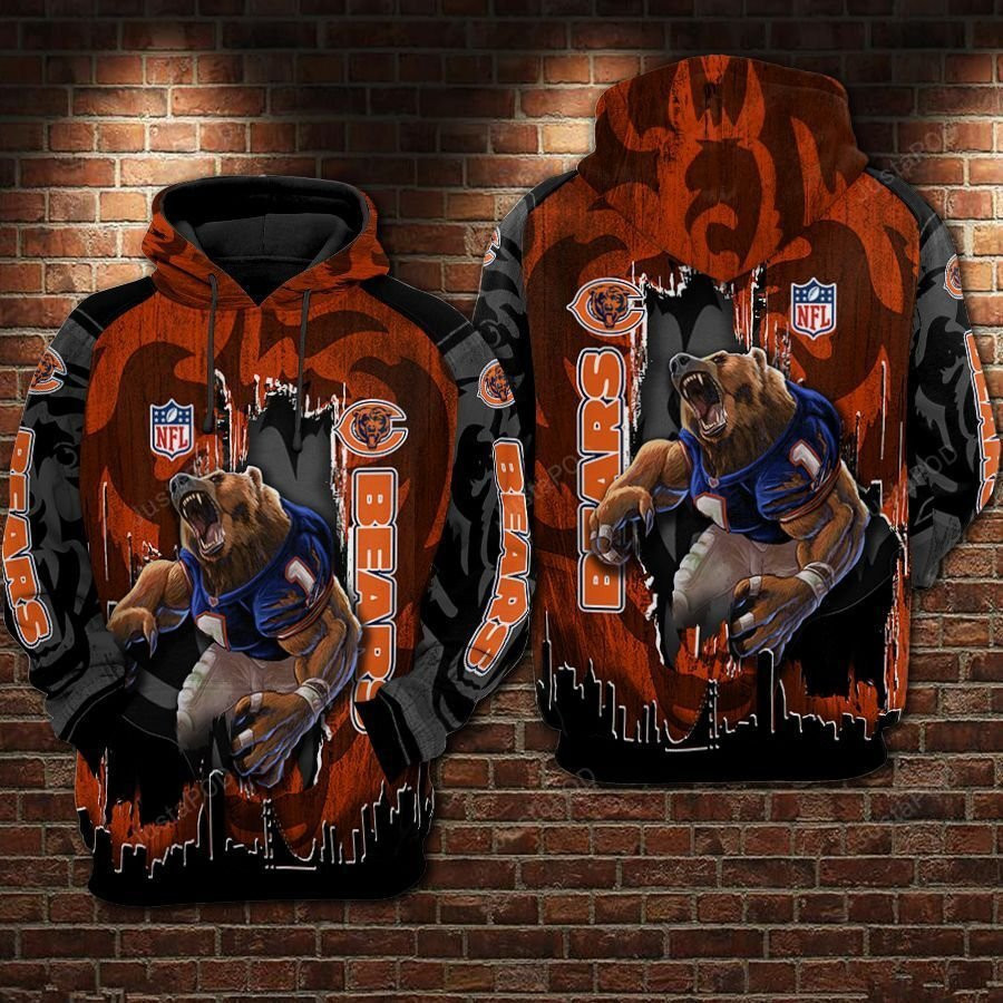 NFL Chicago Bears Nfl Football Camouflage Tiger Hoodie Neasalamis