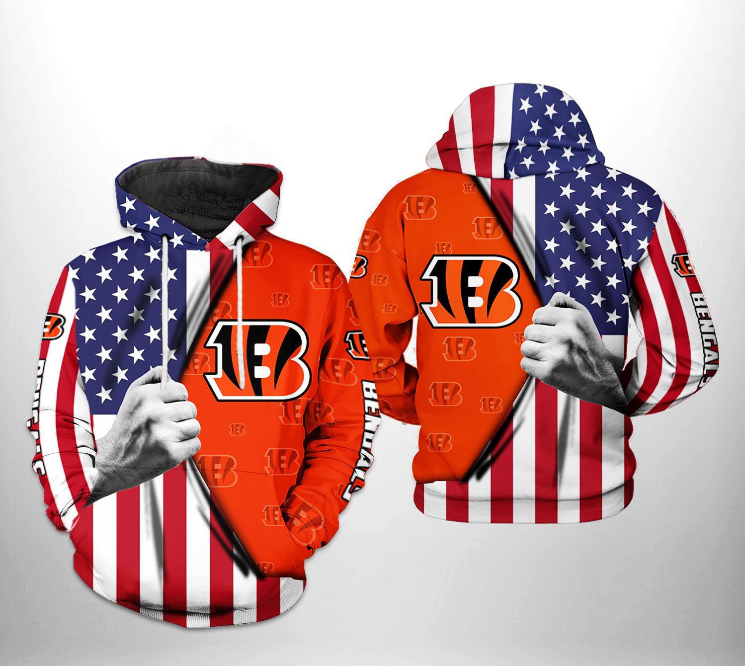 NFL Cincinnati Bengals NFL US Flag Team Hoodie Neasalamis