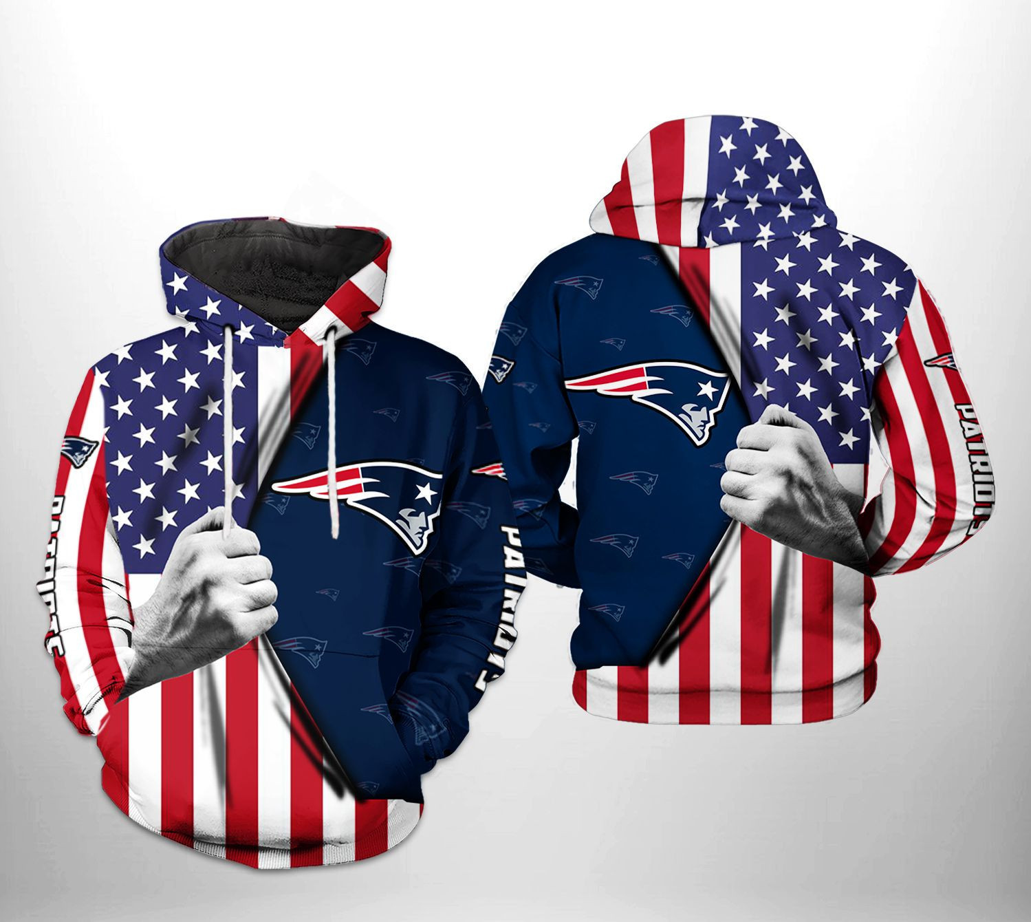 NFL New England Patriots NFL US Flag Team Hoodie Neasalamis