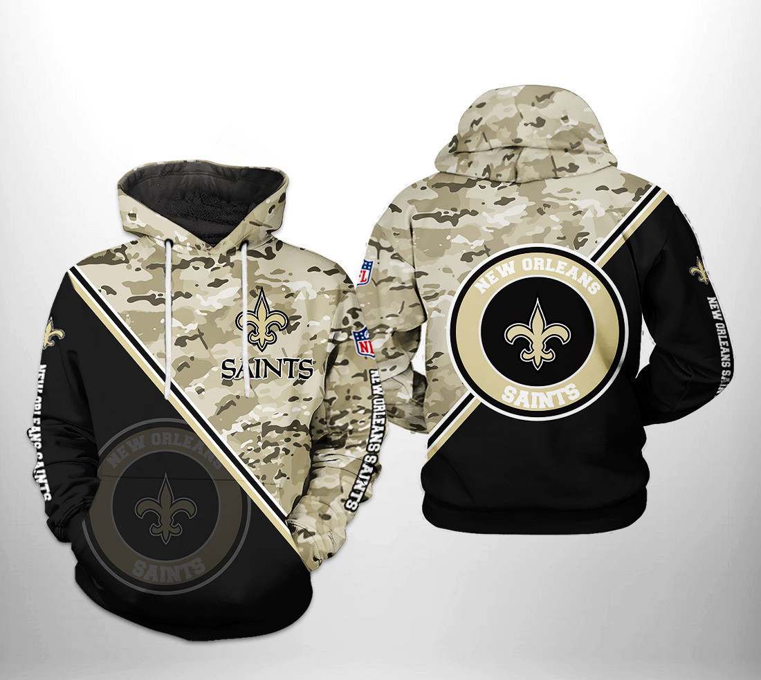 NFL New Orleans Saints NFL Camo Team Hoodie Neasalamis