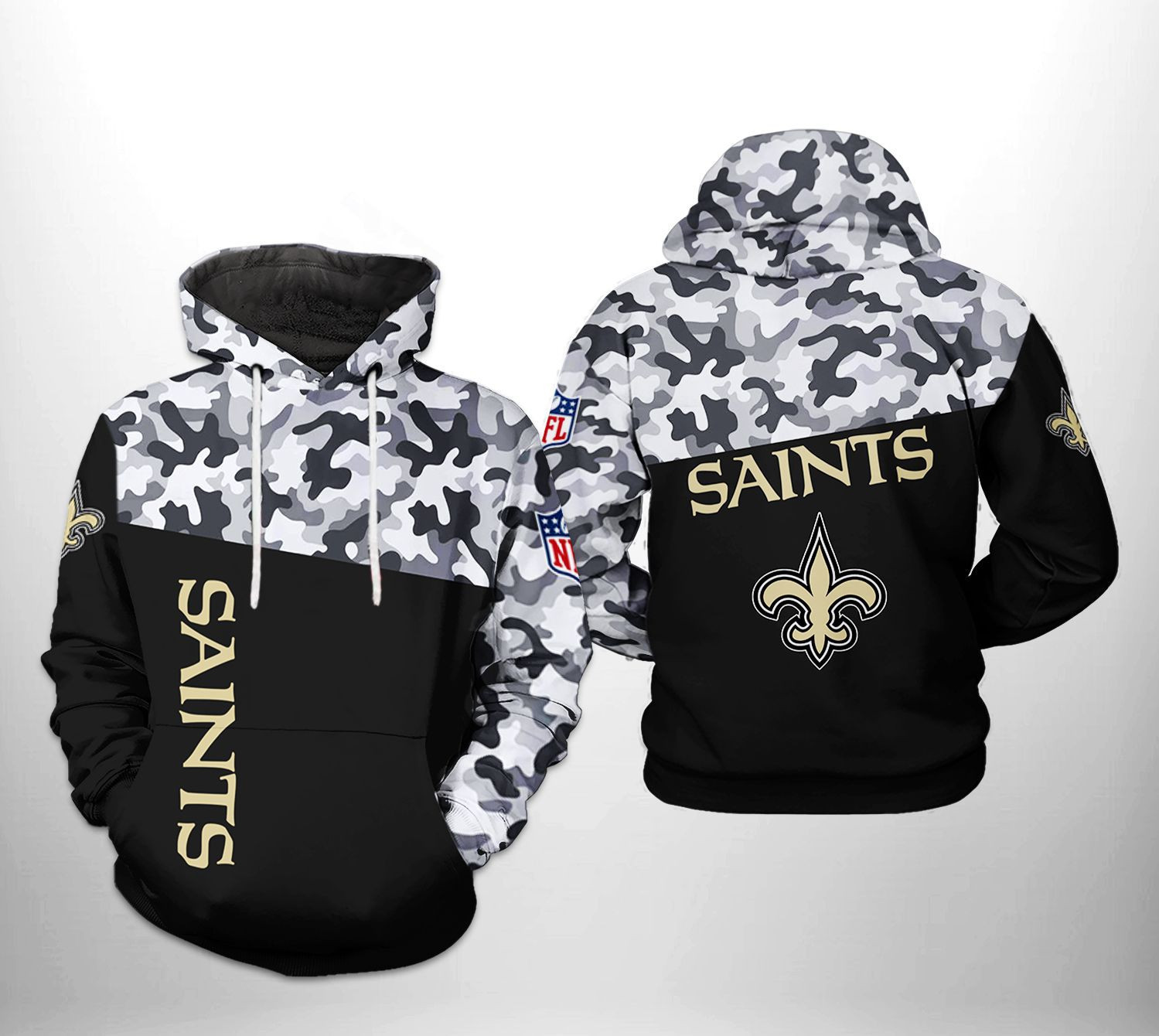 NFL New Orleans Saints NFL Camo Veteran Team Hoodie Neasalamis
