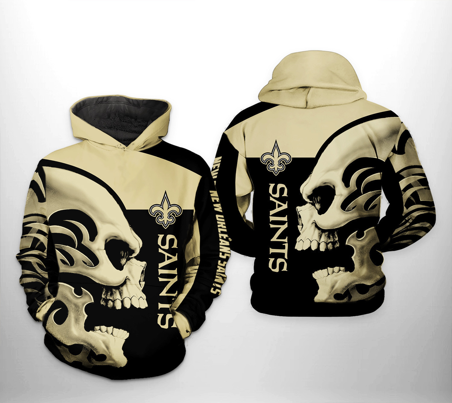 NFL New Orleans Saints NFL Skull Hoodie Neasalamis