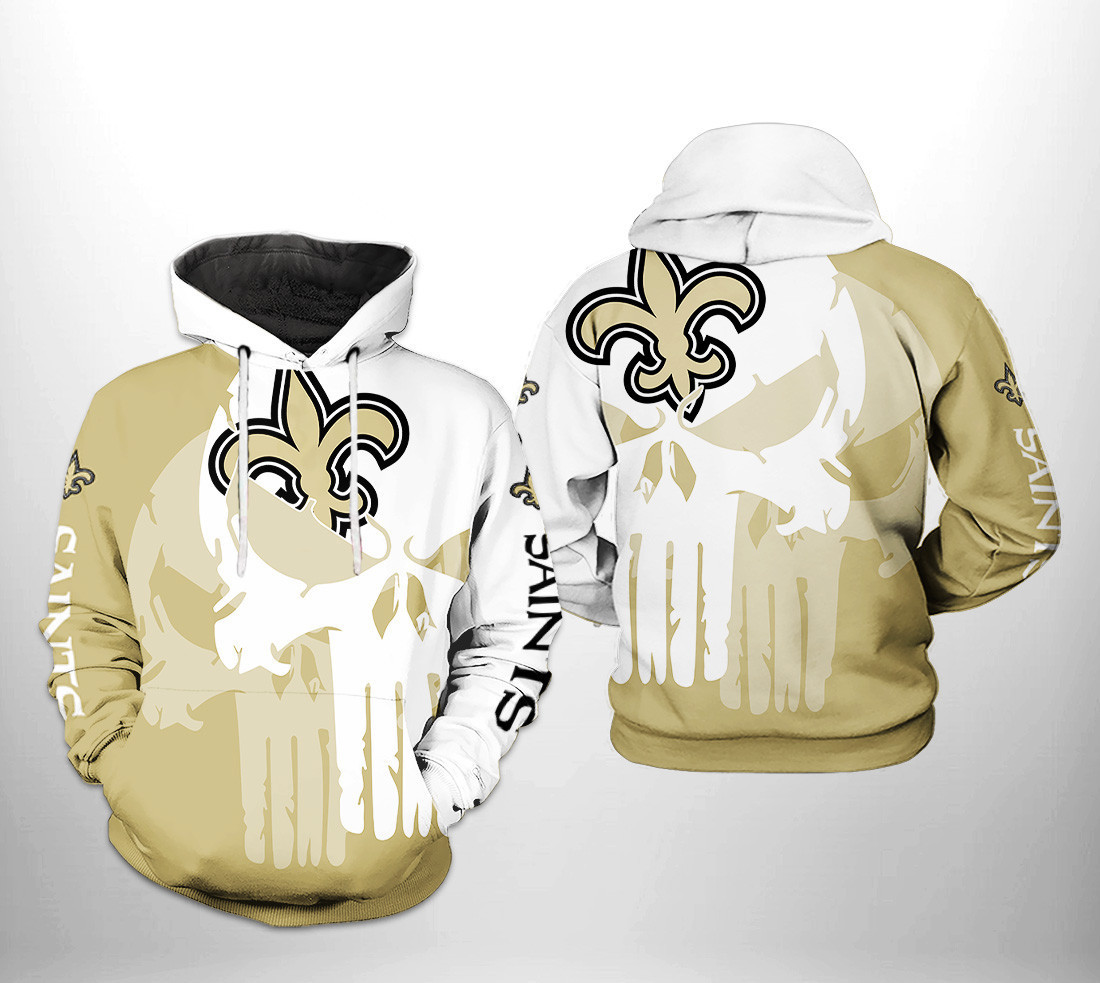 NFL New Orleans Saints NFL Team Skull Hoodie Neasalamis