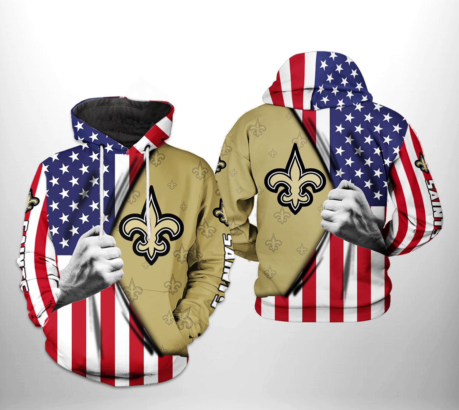 NFL New Orleans Saints NFL US Flag Team Hoodie Neasalamis