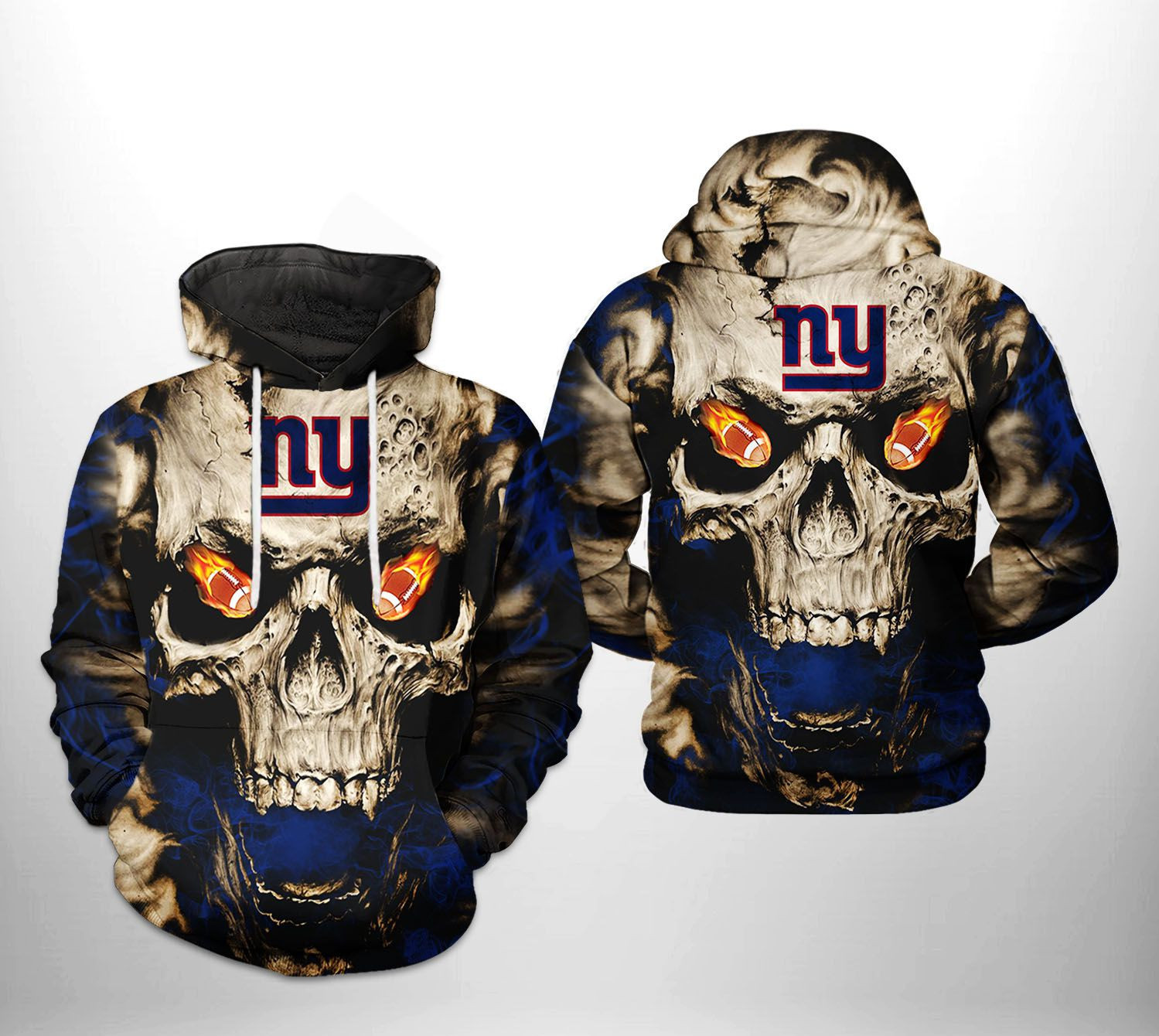 NFL New York Giants NFL Skull Team Hoodie Neasalamis