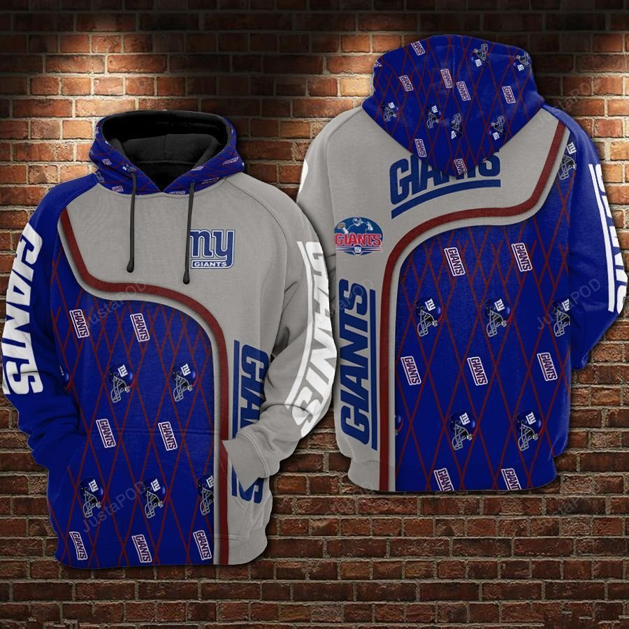 NFL New York Giants Nfl Football Blue Gray Hoodie Neasalamis