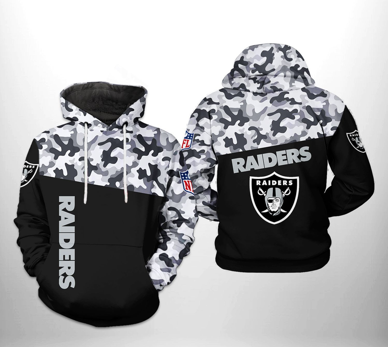 NFL Oakland Raiders NFL Camo Veteran Team Hoodie Neasalamis