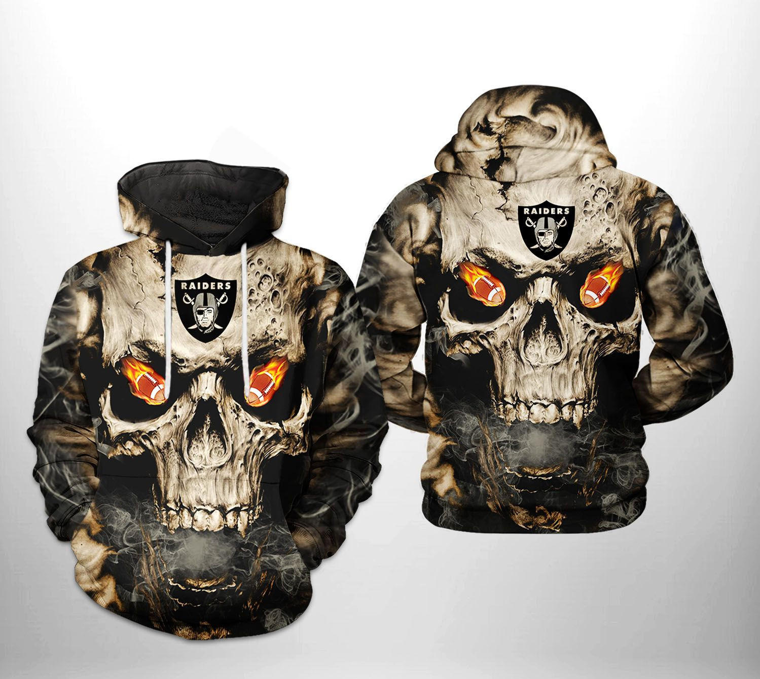 NFL Oakland Raiders NFL Skull Team Hoodie Neasalamis